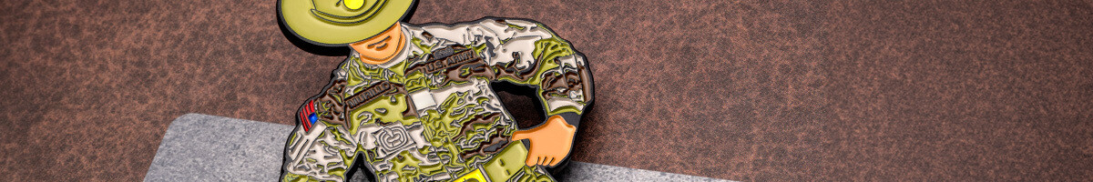 Cut-to-shape Army drill sergeant custom challenge coin