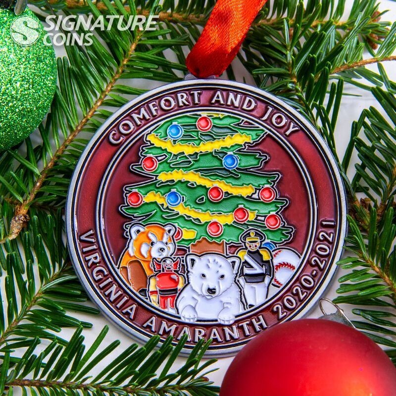 Custom Christmas ornament both sides color