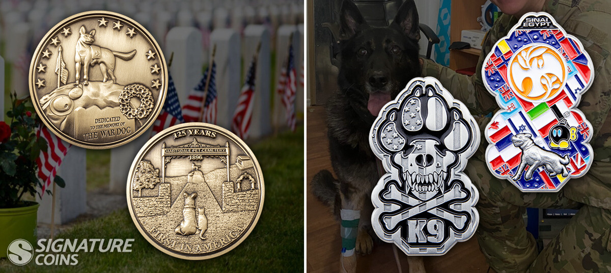 Commemorative police K9 challenge coin